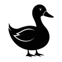 a black duck on a white background vector