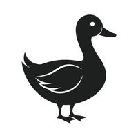 a black duck silhouette on a white background vector