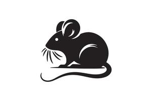 mouse silhouette on white background vector