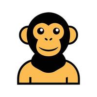 Minimalist Monkey Head in Modern Style vector