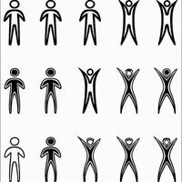 Abstract Human Figures Variations in Style and Pose vector