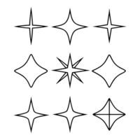 Nine Sparkling Starburst Shapes Design Elements for Graphics vector