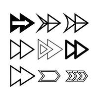 Fast Forward Arrow Icons Media Player, UI, Graphic Design Elements vector