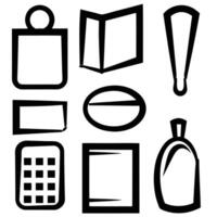 Simple Black Geometric Shapes Icons, Symbols, and Objects vector