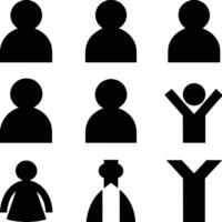 Simple Black Silhouette Icons People, User, Group, Avatar vector