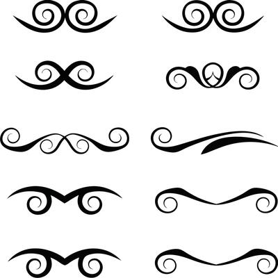 Elegant Swirl Design Elements Decorative Flourishes for Text
