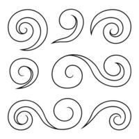 Swirling Spiral Design Elements Curls, Waves, and Whirlwind Graphics vector