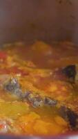 asian recipe fish with tomatoes popular in vietnam soup fry pieces of fish stew with tomatoes in its own juice video