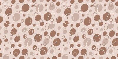 Abstract geometric seamless background. Shapes, circles, strokes, spots. Simple texture. Repeating graphic pattern for wallpaper, packaging, textile in colors of 2025, mocha mousse. vector