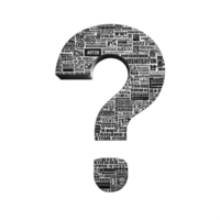 3d question mark shape query symbol punctuation is isolated on transparent background png