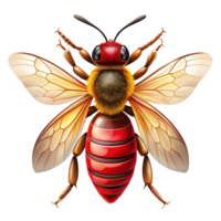 bee with red horns is isolated on transparent background png