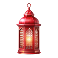 ramadan red lantern is isolated on transparent background png