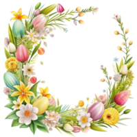 spring ester flower side frame is isolated on transparent background png