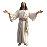 A Digital Rendering of Jesus Christ with Open Arms Isolated on Transparent Background png