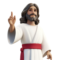 A stylized three dimensional rendering of Jesus Christ Isolated on Transparent Background png