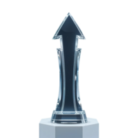 vidro ponta de flecha troféu em branco hexagonal base isolado em transparente fundo png