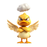 An Angry Duckling With Wings And A Chef Hat Above It png