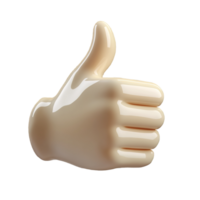 Creamy Beige Thumbs Up Hand Gesture Isolated on Transparent Background png