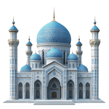 elegant Blau gewölbt Moschee architektonisch Design isoliert auf transparent Hintergrund png