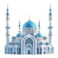 Majestic Blue Domed Mosque Architectural Isolated on Transparent Background png