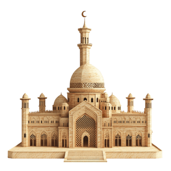 hölzern Modell- von ein großartig Moschee architektonisch Design isoliert auf transparent Hintergrund png