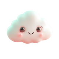 A Happy Smiling Cartoon Cloud Character Isolated on Transparent Background png