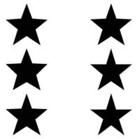 Six black stars isolated on white background vector