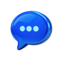Glossy Blue Speech Bubble With Loading Dots Isolated on Transparent Background png
