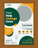 Charity activities, donation event flyer design, or Fundraiser Poster template vector