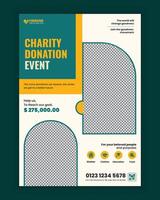 Charity activities, donation campaign flyer design, or Fundraiser Poster template vector