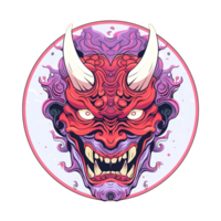Oni Mask Japanese Demon Art Design Illustration Isolated on Transparent Background png