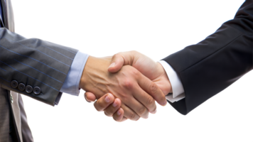 Business handshake closeup isolated on transparent background png