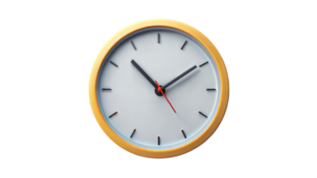 Gold clock icon on a black background, time and punctuality management concept. png