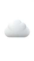 Minimalist white cloud icon on a black background, cloud computing and technology concept. png
