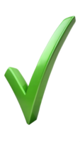 Large green checkmark icon on a grey background, symbol of confirmation and approval. png