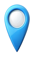 Blue location pin icon on a black background, symbol of navigation and geolocation. png
