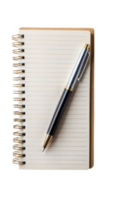 Notebook icon with a pen on a black background, symbol of writing and journaling. png