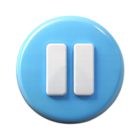 Blue pause button icon on black background, symbolizing media control and functionality. png
