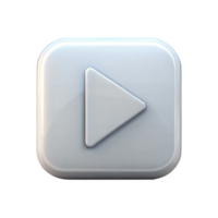 White play button on black background, symbolizing media control and digital interaction. png