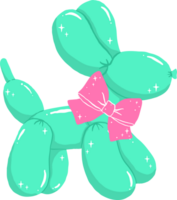 Coquette Mint Balloon Dog Shape liked adorned with Bow png