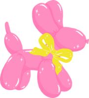 Coquette Groovy Balloon Dog Shape liked adorned with Yellow Bow png