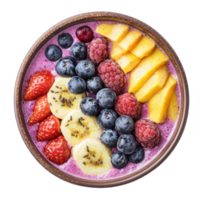 fresh fruit smoothie bowl isolate on transparent background png