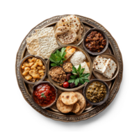 Passover seder top view isolate on transparent background png