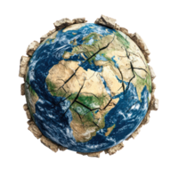 Earth broken isolate on transparent background png