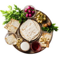 passover matzah, wine, olives, grapes isolate on transparent background png