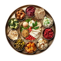 a plate with different types of food on it png
