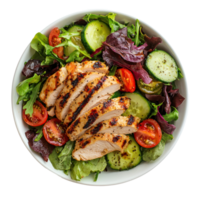 grilled chicken salad with cucumber, tomatoes and lettuce png