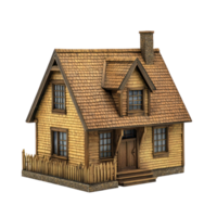 a small wooden house on a transparent background png