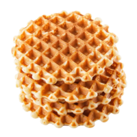 Four waffles isolate on transparent background png