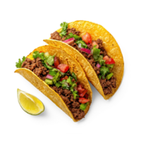 tacos with beef and vegetables on a white background png